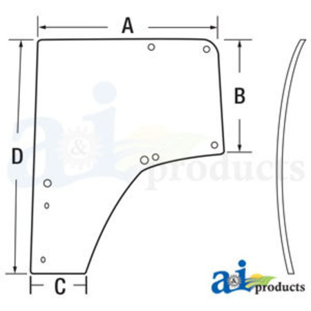 A & I PRODUCTS Glass, LH Door; Panorama Version 0" x0" x0" A-L174348